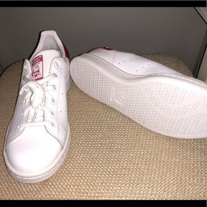 Brand new white and pink Adidas sneakers